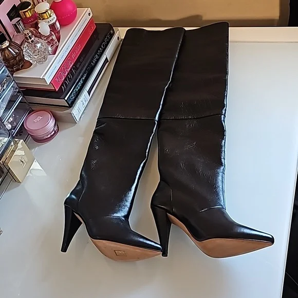 IRO Shoes Iro Black Leather Knee High Maloofa Boots Please